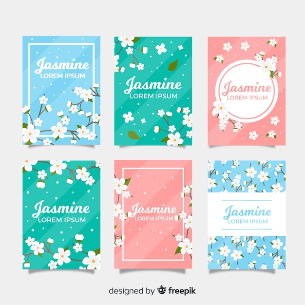 Vector jasmine card collection