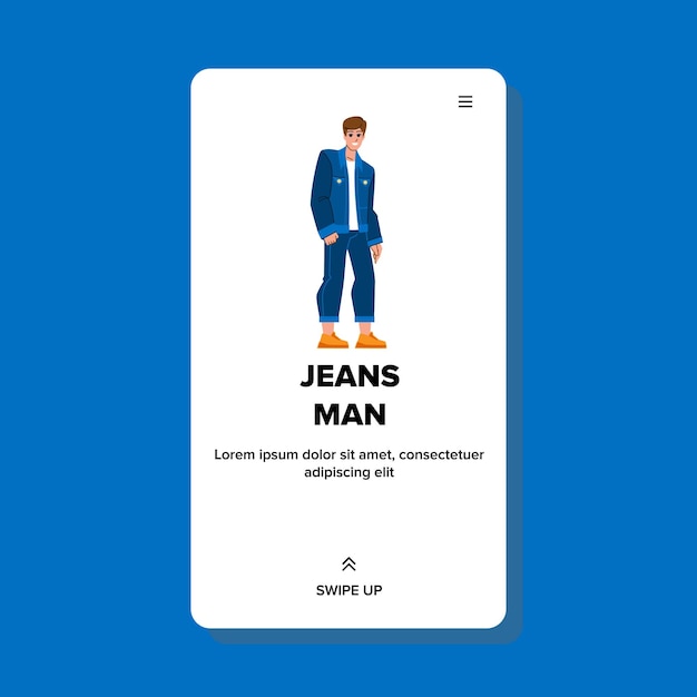 Jeans man vector