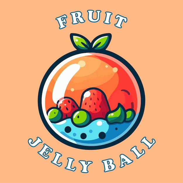 Vector jelly ball fruit logo