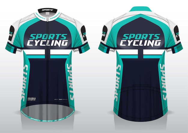 Vector jersey for bicycle sports, the uniform design of the front and back views