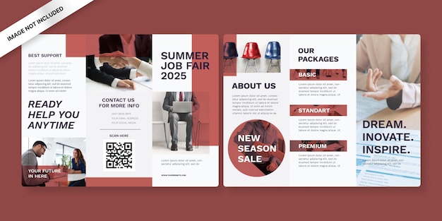 Job Fair Trifold Brochure Template