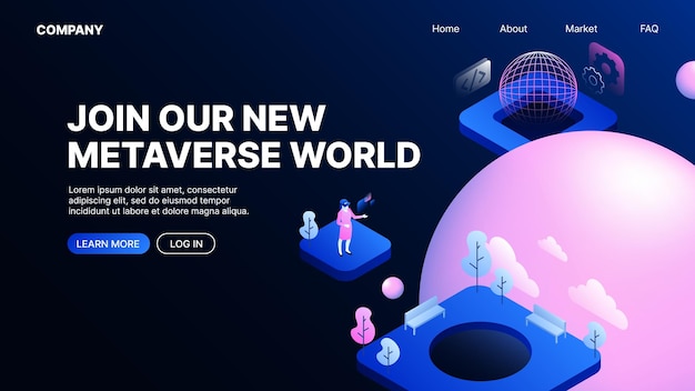 Join Our New Metaverse World Metaworld Web Landing Page Template