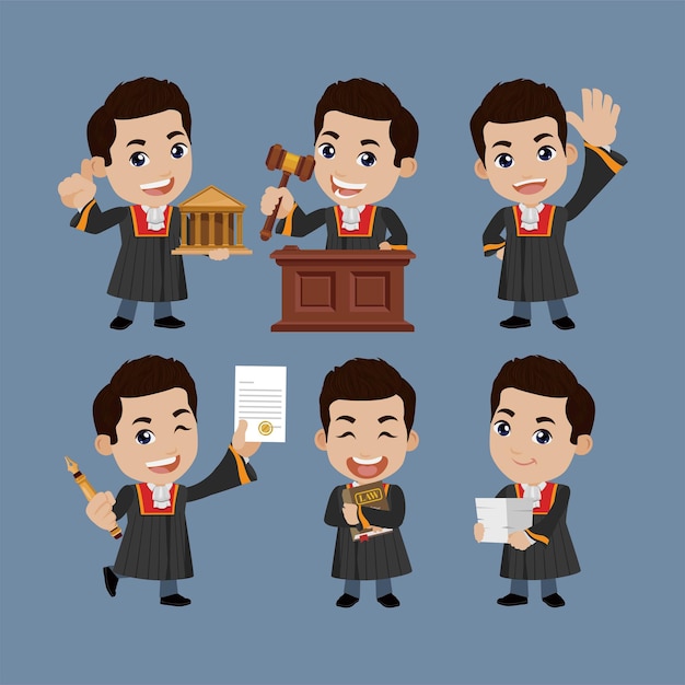 Vector judge with different poses vector