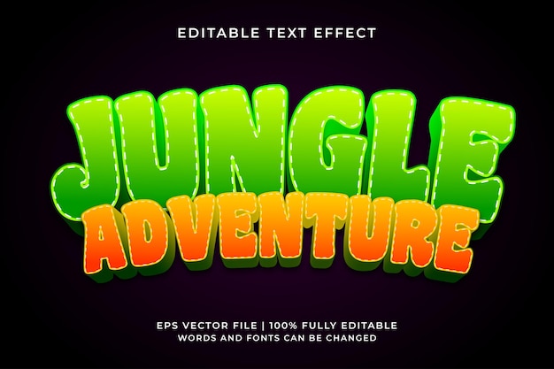 Jungle adventure 3d style text effect