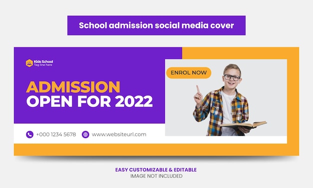 Junior Admission School Education Facebook Cover Photo Template Design