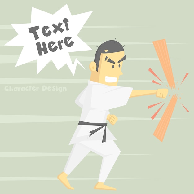 Karate cartoon character design