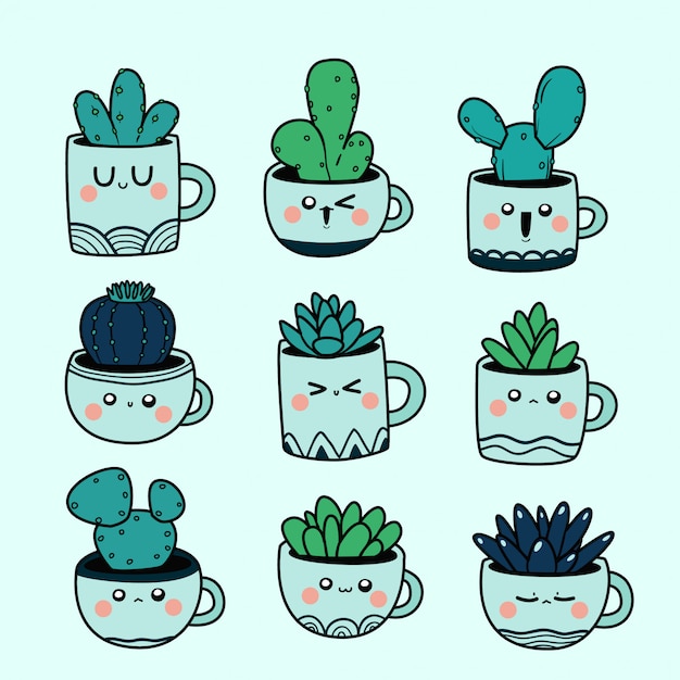 kawaii doodle Cactus illustration