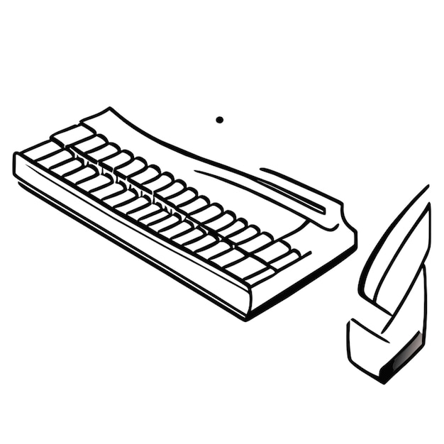 Vector keyboard vector illustration doodle line art