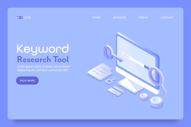 Vector keyword research tool landing page