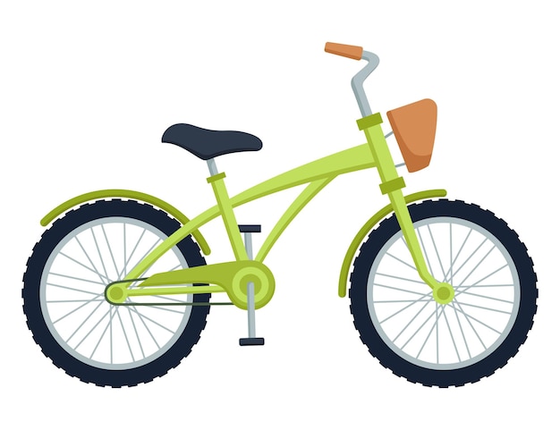 Vector kid bicycle on white background. children bike, vector illustration