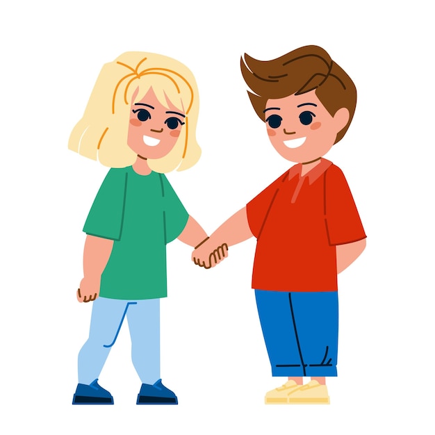 Kid couple friendship vector