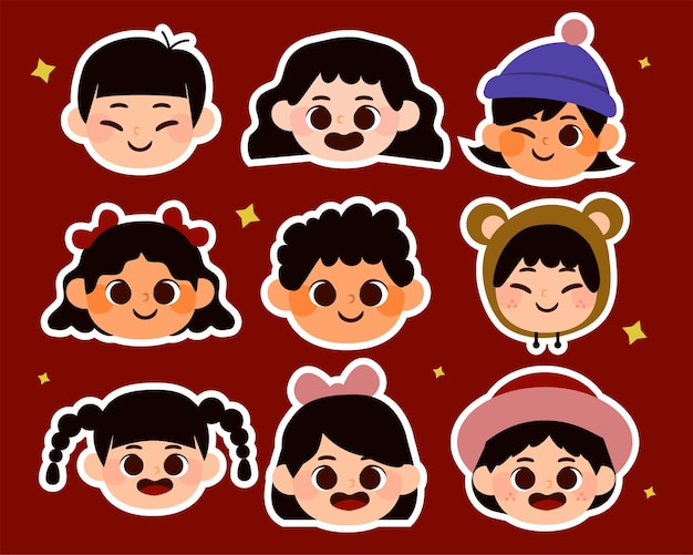 Kid Head Expression Sticker