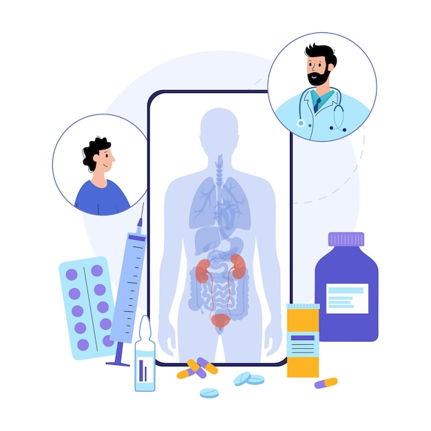 Vector kidney disease concept