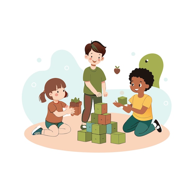 Kids activity concept illustration