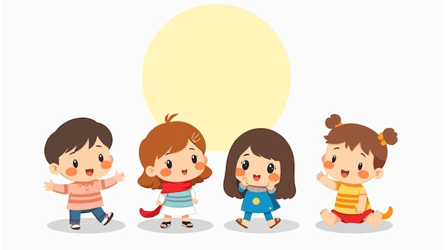 Vector kids cartoon vector on a white background