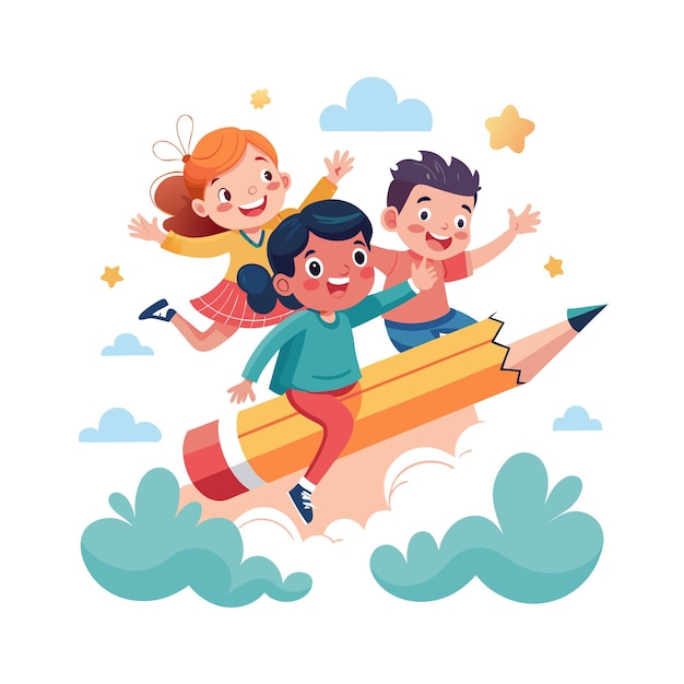 Vector kids moments vector illustration concept