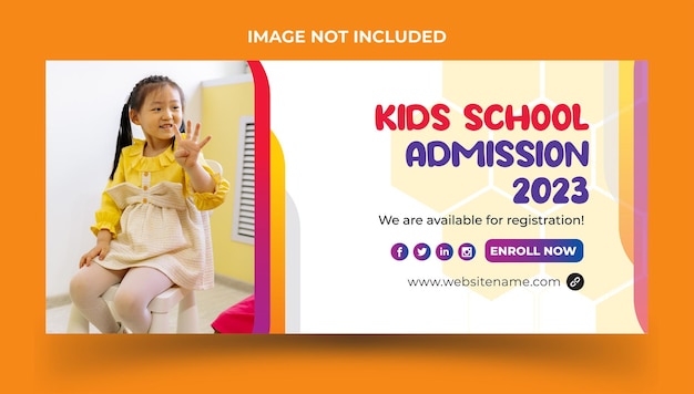 Kids School Admission Facebook Cover and Instagram Banner