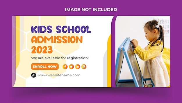 Kids School Admission Facebook Cover and Instagram Banner