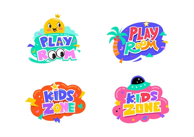 Vector kids zone and play room logo