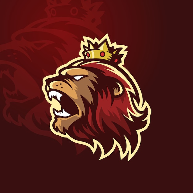 King Lion with Crown Sport Logo