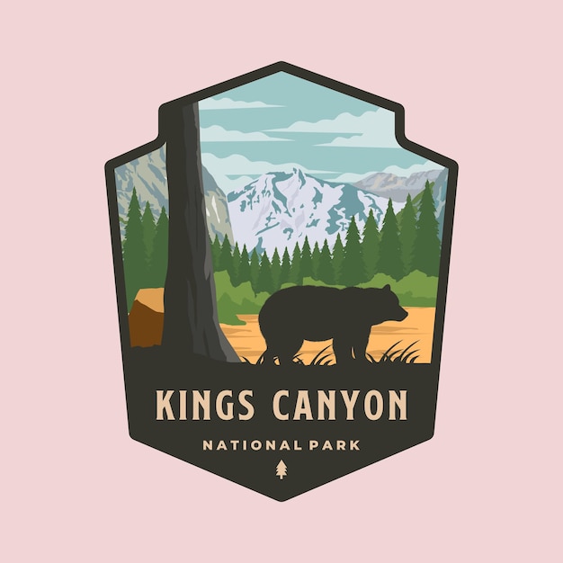 Vector kings canyon national park logo vector