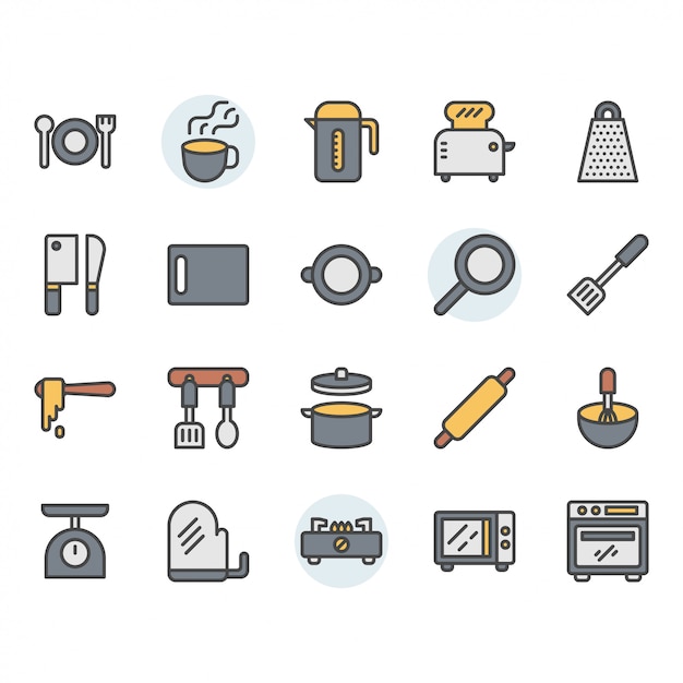 Kitchenware icon and symbol set