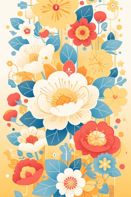 Vector korean dancheong patterns with colorful designs