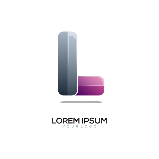 L letter logo initials colorful gradient abstract