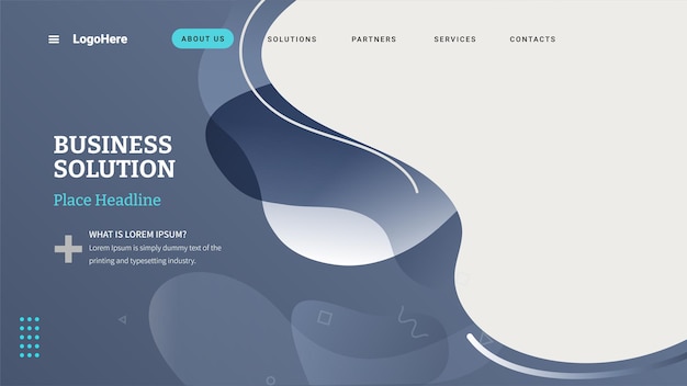 Vector landing page modern background with memphis abstract concept