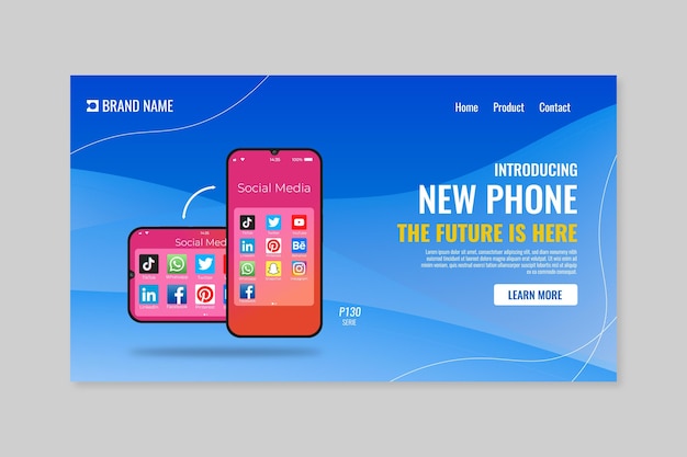 Landing page for new phone