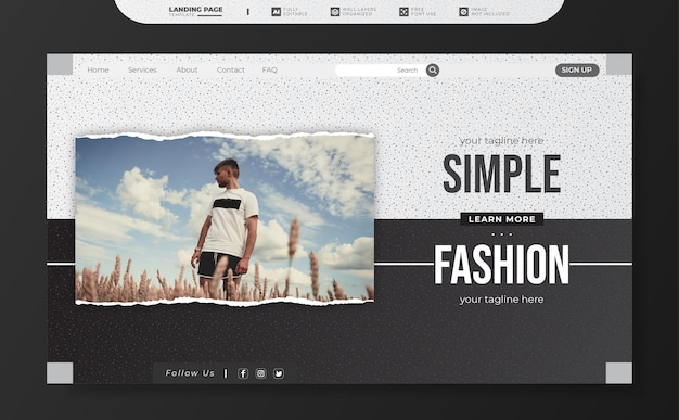 Landing page template of Fashion