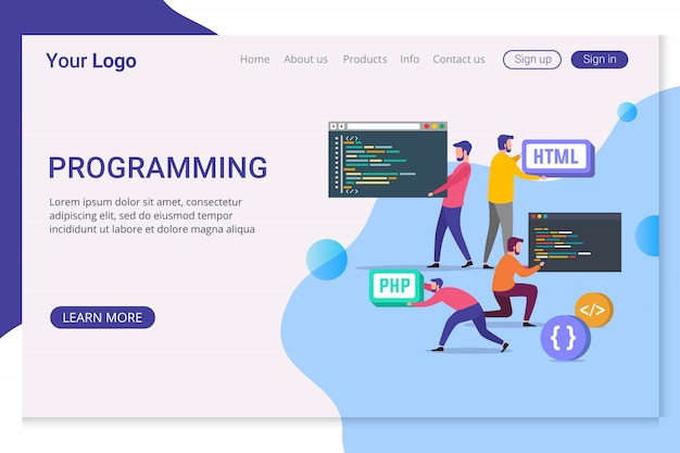 Landing page template programming