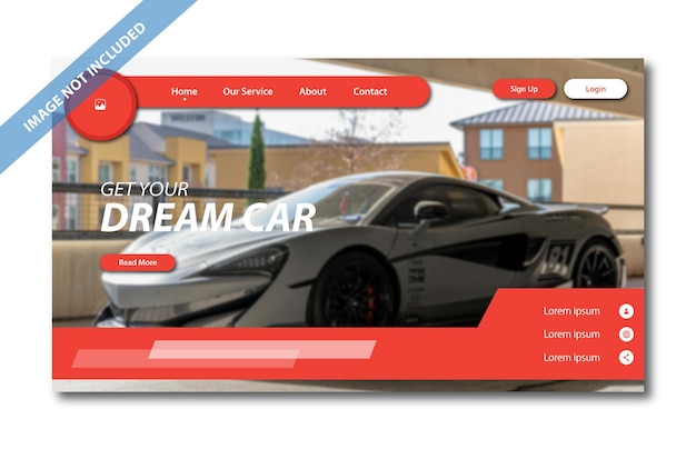 Landing page template for shopping cars