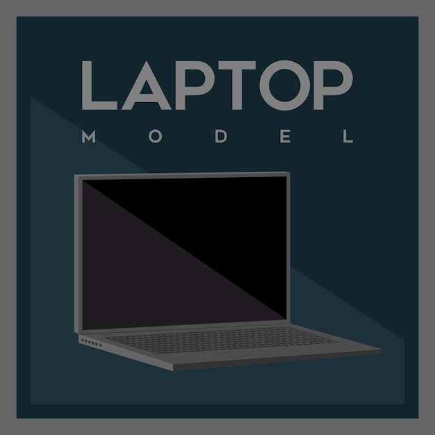 Vector laptop model vector graphics stylization