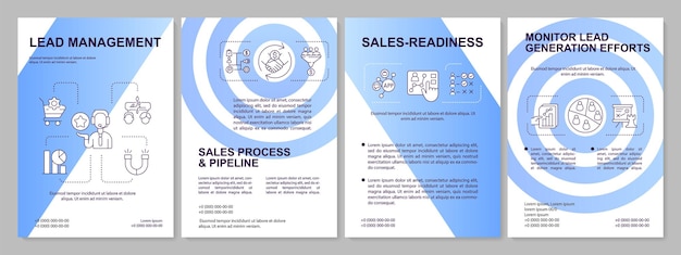 Lead management blue brochure template