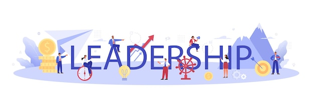 Vector leadership typographic header