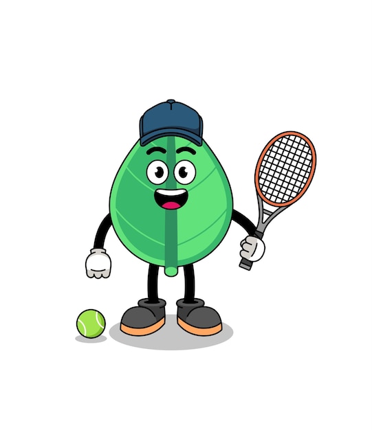 Leaf illustration as a tennis player