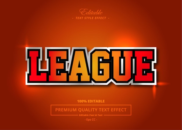 LEAGUE VECTOR TEXT STYLE EFFECT