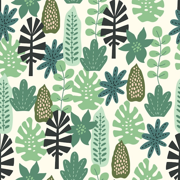 Vector leaves pattern card