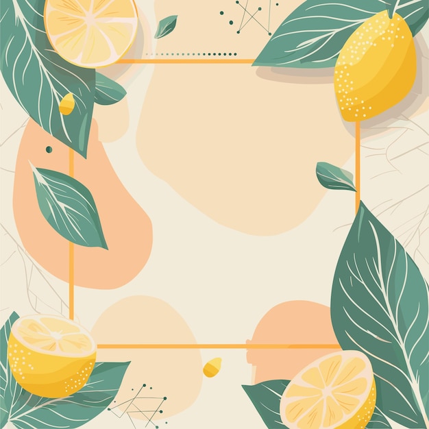 Lemon Frame Illustration Summer Fruit Design