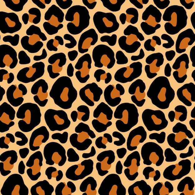 Leopard print, cheetah seamless pattern, jaguar texture. Jungle exotic background. Leo repeat  design. Wild Animals fur illustration. Abstract camouflage for textile, wallpaper, fabric.