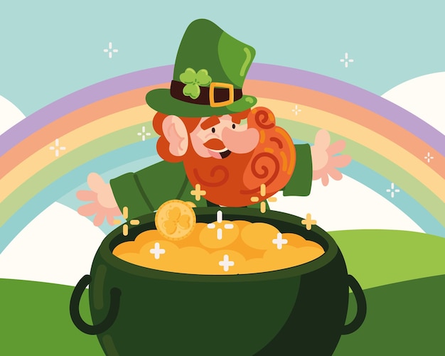 Leprechaun with treasure