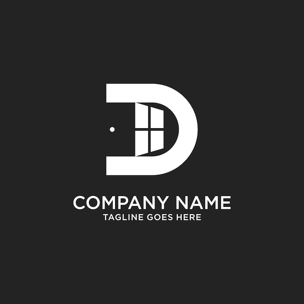 Letter d monogram window logo design inspiration icon for simple elegant luxury