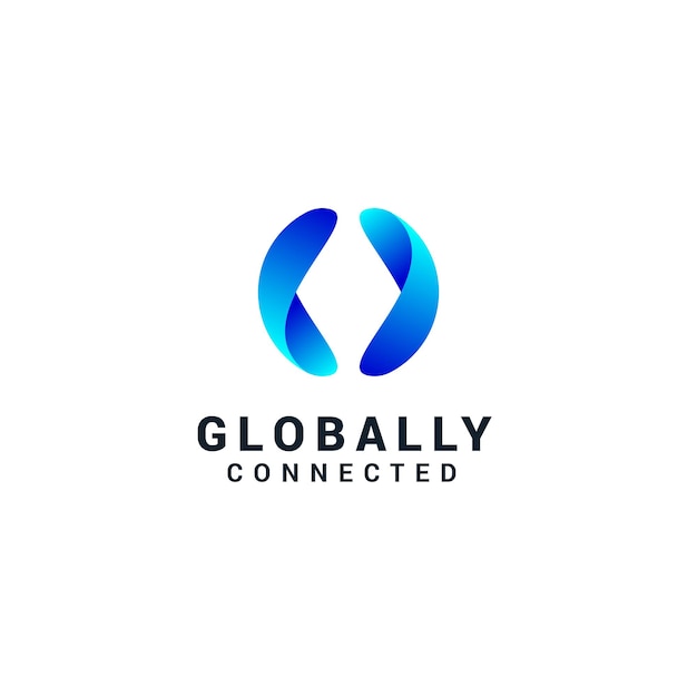 Letter O globally connected logo