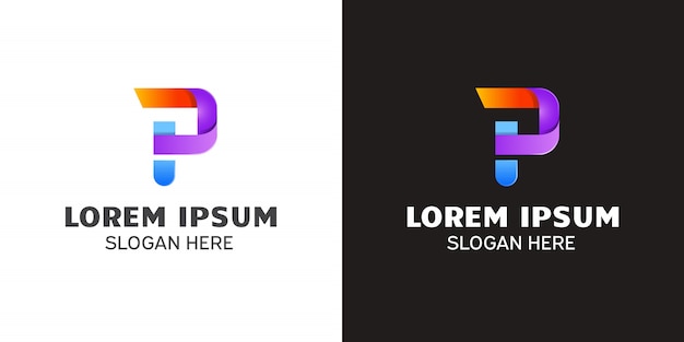 Letter P logo with gradient style