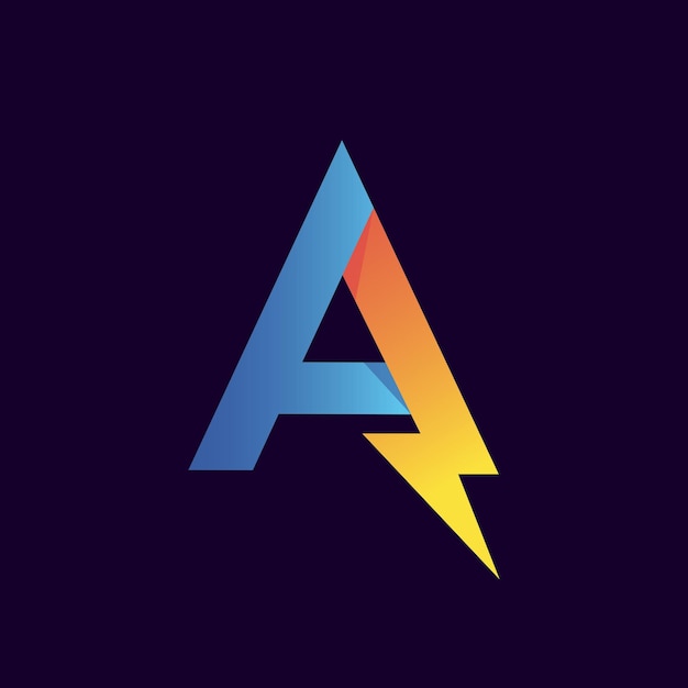 Letter a thunder logo design