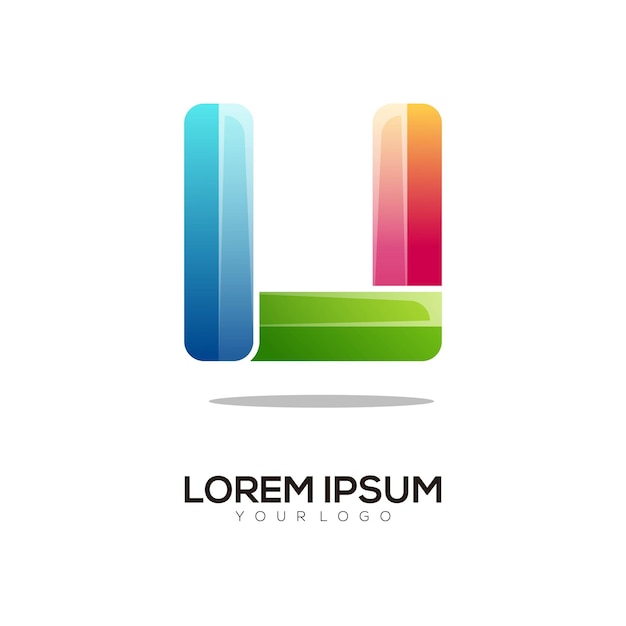 Letter U colorful logo design template modern