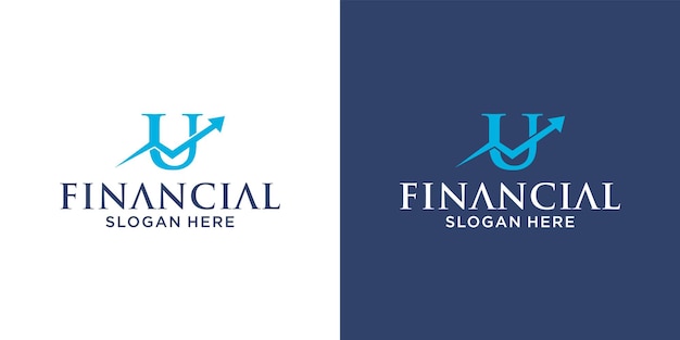 Letter U financial accounting logo design