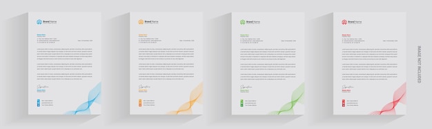 Vector letterhead flyer brochure official business marketing agency  minimal a4 size template with logo