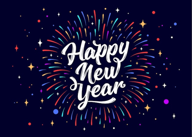 Lettering text for Happy New Year or Merry Christmas